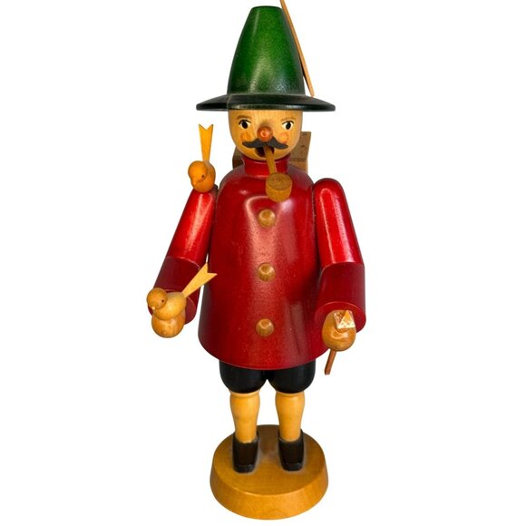 Vintage Erzgebirge Kegler Smoker Bird Dealer German Christmas Figure 8 1/2" - Picture 2 of 8